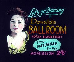 CINEMA SLIDE ADVERTISING DONALD'S BALLROOM, 17 - 19, NORTH S