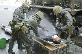 GSDF drill for chemical accidents