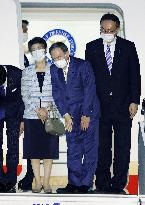 Japan PM Suga departs for G-7 summit in Britain