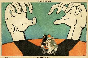 Cartoon, The Hands with Right on their Side, WW1