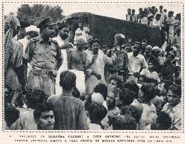 Mahatma Gandhi at Muslim refugee camp