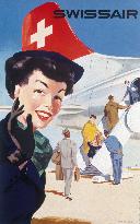 Swissair advertising poster