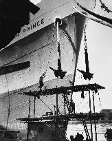 Refitting and painting a ship in Manchester Docks