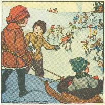 Children  playing in the snow