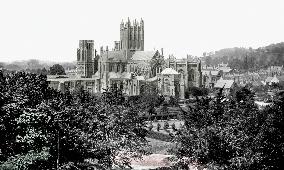 Wells, Cathedral from Tor Hill c1900