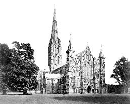 Salisbury, the Cathedral, from the north west c1862