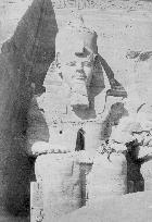 Nubia, Colossal figure at Abou Simbel c1857