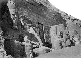 Nubia, facade of the Temple of Abou Simbel from the East c18