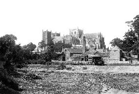 Ripon, the Cathedral and the Weir c1885