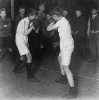 Boys club boxing match, March 1929