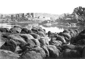 Island of Philae, on approach c1857
