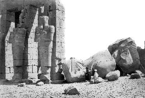 Thebes, Osiridae Pillars and Great Fallen Colossus c1857