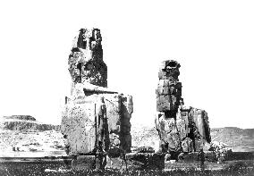 Thebes, the Statues of Memnon c1857