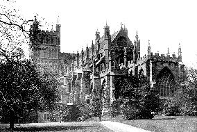 Exeter, Cathedral south east view 1887