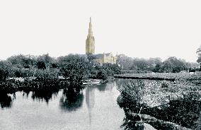 Salisbury, the Cathedral from the River 1887