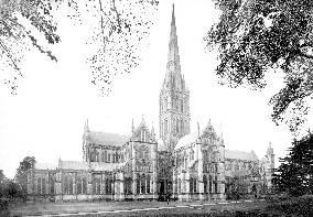 Salisbury, the Cathedral, north east 1887