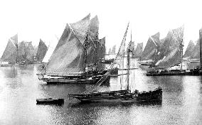 Brixham, Trawlers, Waiting for a Breeze 1889