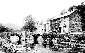 Beddgelert, the Bridge and Llewelyn Hotel 1889