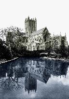 Wells, Cathedral, west front 1890