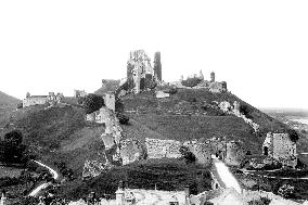Corfe Castle, from the Church Tower 1890