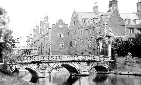 Cambridge, St John's College, Old Bridge 1890