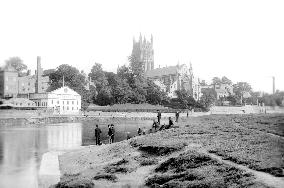 Worcester, the Cathedral and the River 1891