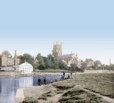 Worcester, the Cathedral and the River 1891