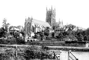 Worcester, the Cathedral, West Front 1891