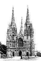 Lichfield, the Cathedral, the West Front 1887