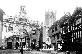 Ludlow, the Butter Cross and Church 1892