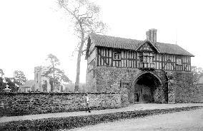 Bromfield, the Priory Gatehouse and Church 1892