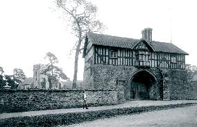 Bromfield, the Priory Gatehouse and Church 1892