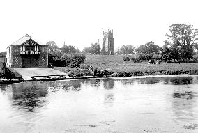 Evesham, Bell Tower from the Avon 1892