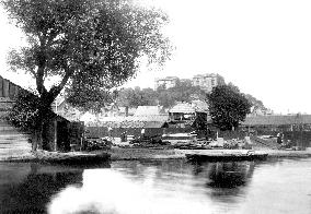 Nottingham, the Castle from the Canal 1893