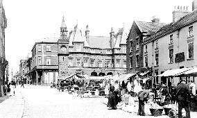 Ormskirk, Market Place and Aughton Street 1894