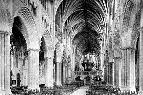 Exeter, the Cathedral, the Nave looking east 1896