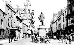 Swansea, Wind Street and Vivian Statue 1896