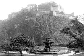 Edinburgh, Castle from Princes Street Gardens 1897