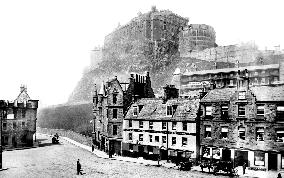 Edinburgh, the Castle from the Grassmarket 1897