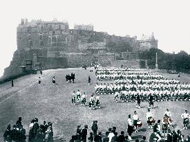 Edinburgh, Black Watch on the Castle Esplanade 1897