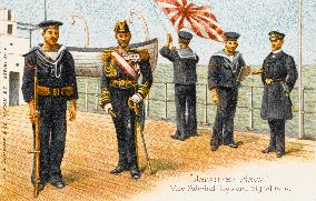 Japanese Vice-Admiral Togo and Signal men