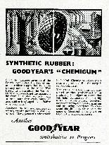 Advert for Goodyears \'Chemigum\' synthetic rubber 1942