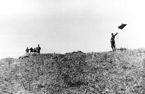 Russian Soldier Using Semaphore