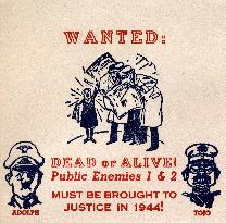 WWII - Wanted! Hitler and Admiral Tojo- First Day Cover
