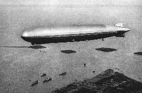 The Graf Zeppelin flying over Japan.