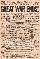 1945 Chicago Daily Tribune World War Two ends and VJ Day
