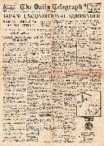 1945 Daily Telegraph World War Two ends and VJ Day