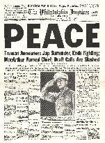 1945 Philadelphia Inquirer World War Two ends and VJ Day