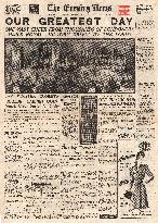 1945 Evening News (London) World War Two ends and VJ Day