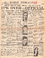 1945 Daily Herald World War Two ends and VJ Day